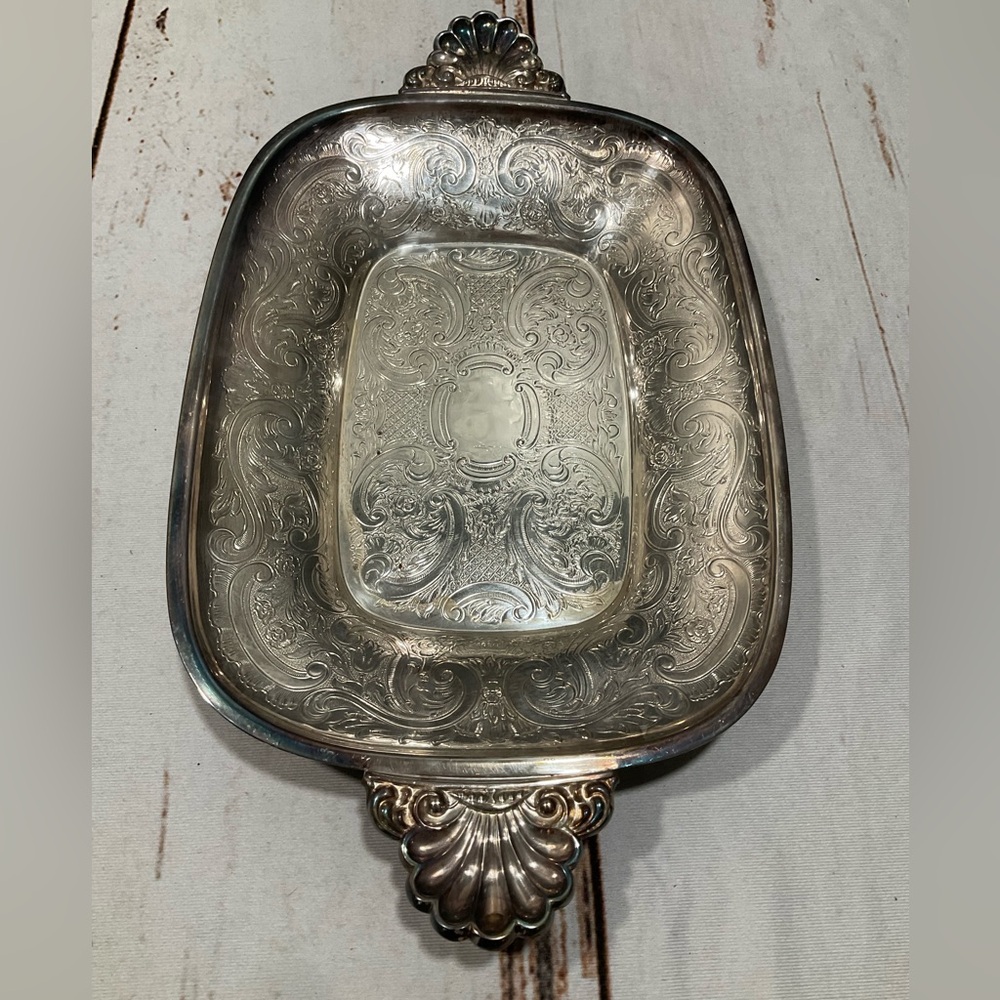 ANTIQUE BARKER ELLIS SILVER PLATE DECO MENORAH MARKED SILVER PLATED‎ TRAY